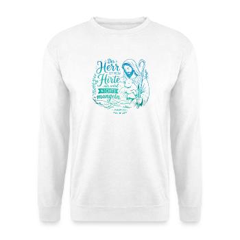 Der Herr ist mein Hirte Psalm 23 - Unisex Pullover - Weiß - Vorne