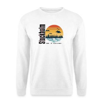 Stockholm Skyline Retro Sonne - Unisex Pullover - Weiß - Vorne