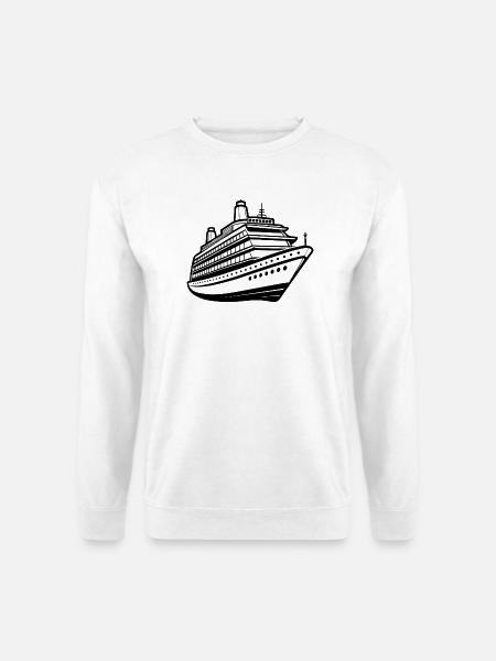 Cruise Ship Outline - Unisex Sweatshirt - white