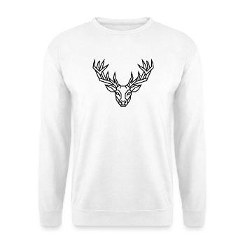 Bois géométriques de cerf - Sweat-shirt Unisexe - blanc - Devant