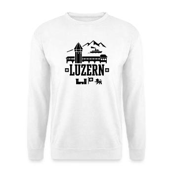 Lucerne Landmark – Chapel Bridge & Water Tower - Unisex Sweatshirt - white - Front