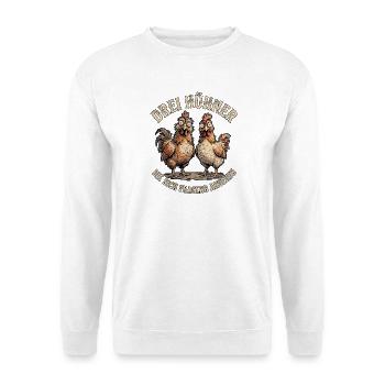 Lustige Hühner - Unisex Pullover - Weiß - Vorne