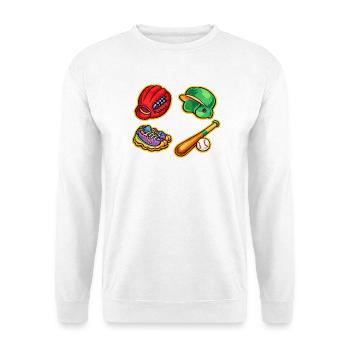 Lebendige Baseballausrüstung-Mischung - Unisex Pullover - Weiß - Vorne