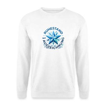 Ruhestand mit Auszeichnung – Design mit blauem Ste - Unisex Pullover - Weiß - Vorne
