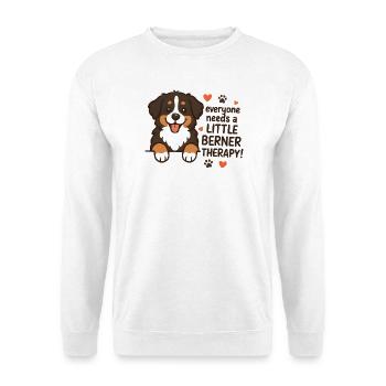 Berner Sennenhund Little Berner Therapy Humor  - Unisex Pullover - Weiß - Vorne