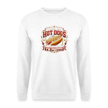 Gib mir Hotdogs und sag mir, ich bin ein richtiger - Unisex Pullover - Weiß - Vorne