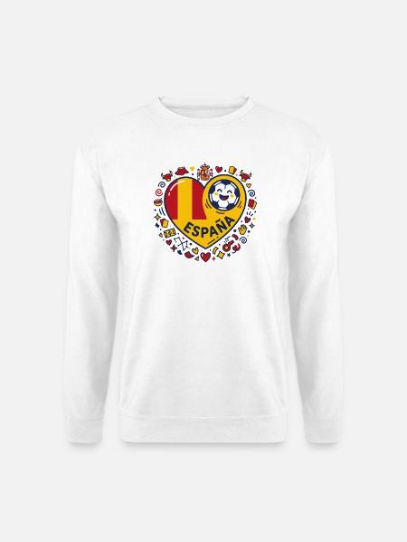 Spanien Herz Fußball Motiv - Unisex Pullover - Weiß