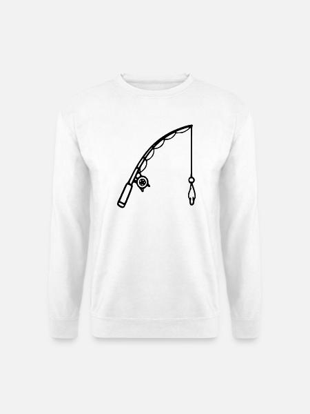 Angel weiß angeln Angelsport Geschenk Angler Angel - Unisex Pullover - Weiß