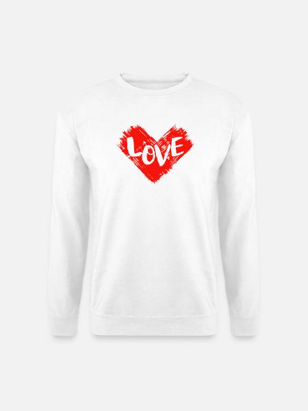 LOVE HEART - Unisex Pullover - Weiß