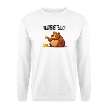 Naschbrettbauch Süßer Bär - Unisex Pullover - Weiß - Vorne