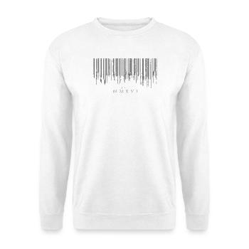 Barcode Tropfen Gray Est. MMXVI - Unisex Pullover - Weiß - Vorne