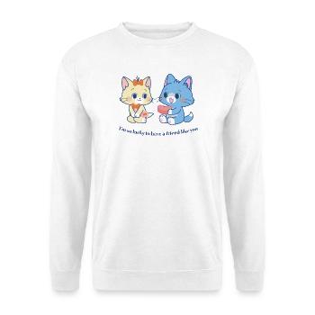 Tom & Jerry Gokko Tom Mit Spruch  - Unisex Pullover - Weiß - Vorne