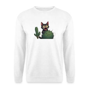 Mishap - Cat and cactus - Unisex Pullover - Weiß - Vorne