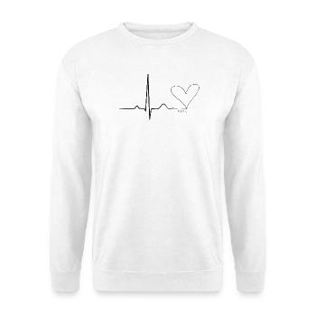 Love Heartbeat | Herzschlag Liebe Shirt - Unisex Pullover - Weiß - Vorne