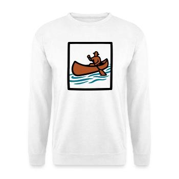 Canoe Paddler Badge Icon - Unisex Sweatshirt - white - Front