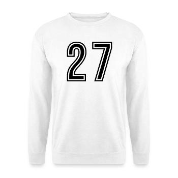 27 Zahl symbol - Unisex Pullover - Weiß - Vorne