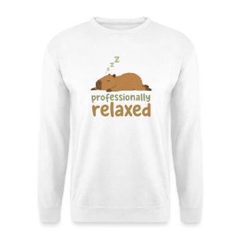 Sieste Cabybara : Détendu professionnellement - Sweat-shirt Unisexe - blanc - Devant