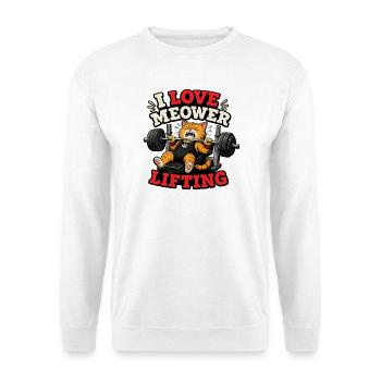 Gym Cat Weightlifting - Funny Bench Press - Unisex Sweatshirt - white - Front