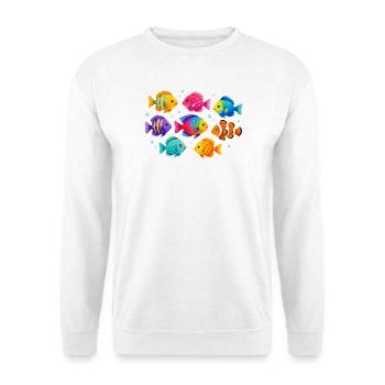 Poissons tropicaux colorés pour les tenues d’été - Sweat-shirt Unisexe - blanc - Devant