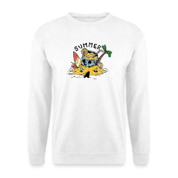 Conception de l’île de la plage du crâne d’été - Sweat-shirt Unisexe - blanc - Devant