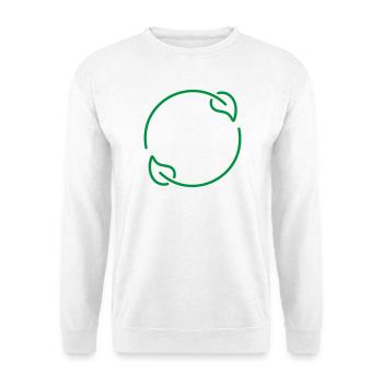 Icône de ligne de feuilles recyclée Symbole de nature écologique circulaire - Sweat-shirt Unisexe - blanc - Devant