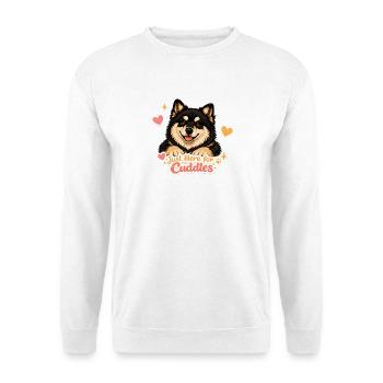 Finnischer Lapphund – Nur zum Kuscheln da - Unisex Pullover - Weiß - Vorne
