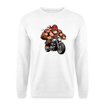 Muscular Gorilla Biker - Unisex Sweatshirt - white - Front
