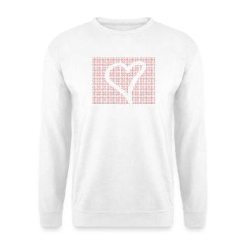 Red Dot Heart Contour - Unisex Sweatshirt - white - Front