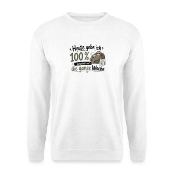 100% Energie verteilt: Wochenplan-Sloth - Unisex Pullover - Weiß - Vorne