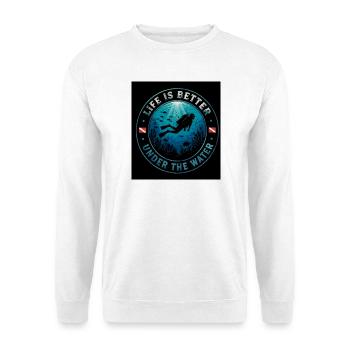 Leben Unter Wasser Tauchermotiv Kreis - Unisex Pullover - Weiß - Vorne