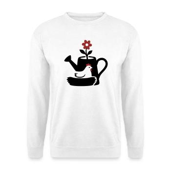 Graphique graphique de nid de poulet en arrosoir - Sweat-shirt Unisexe - blanc - Devant