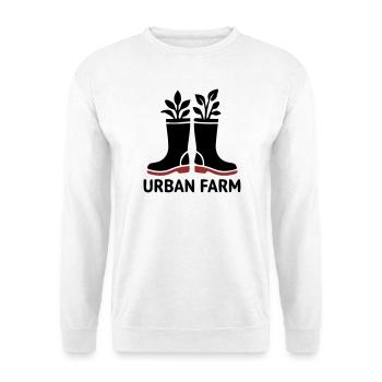 Logo des bottes en caoutchouc de ferme urbaine - Sweat-shirt Unisexe - blanc - Devant