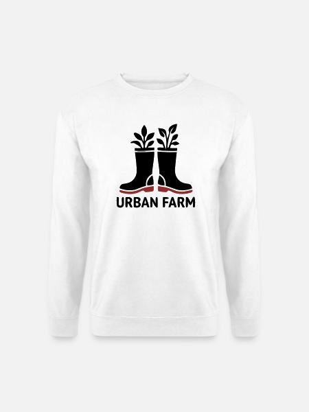 Urban Farm Rubber Boots Logo - Unisex Sweatshirt - white