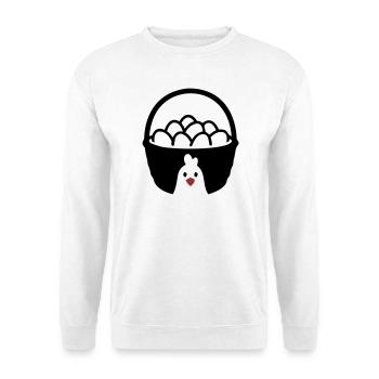 Icône du poulet en panier à œufs - Sweat-shirt Unisexe - blanc - Devant