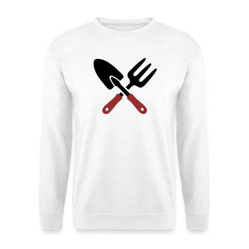 Icône de pelle d’outil de jardin - Sweat-shirt Unisexe - blanc - Devant