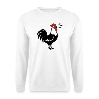 Logo de la ferme Rooster Crows - Sweat-shirt Unisexe - blanc - Devant
