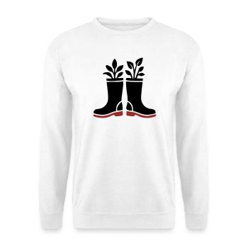 Icône des plantes bottes en caoutchouc - Sweat-shirt Unisexe - blanc - Devant