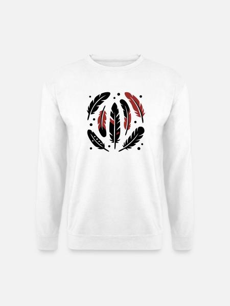 Bird Feathers Circle Logo - Unisex Sweatshirt - white