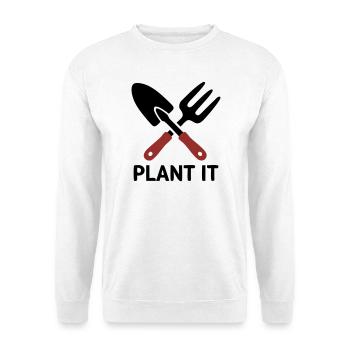 Logo Plant It d’outil de jardin - Sweat-shirt Unisexe - blanc - Devant