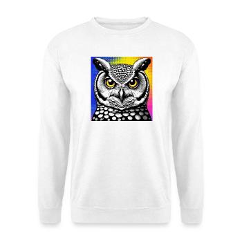 Eule - Unisex Pullover - Weiß - Vorne