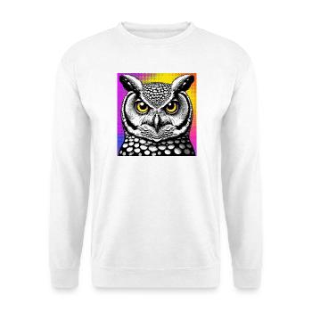 Eule - Unisex Pullover - Weiß - Vorne