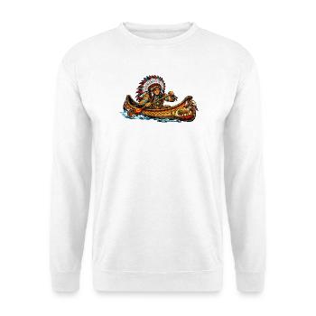 Indians in canoe - Unisex Sweatshirt - white - Front