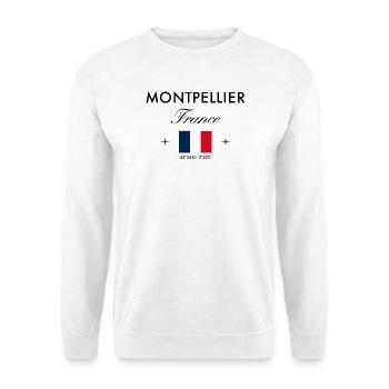 Montpellier, France, coordonne le souvenir de voyage - Sweat-shirt Unisexe - blanc - Devant