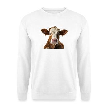 Cow face: Curiosity on the pasture - Unisex Sweatshirt - white - Front