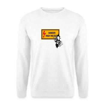 Graphique du crâne à tension de danger - Sweat-shirt Unisexe - blanc - Devant