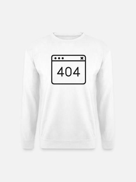 404-Fehlerzeilen-Symbol Website nicht gefunden - Unisex Pullover - Weiß