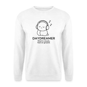 Day Dreamer – Mind in Clouds | Cozy Music Mood - Unisex Pullover - Weiß - Vorne