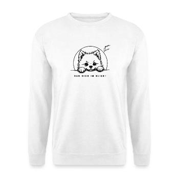 Zwergspitz - Hab dich im Blick! - Unisex Pullover - Weiß - Vorne