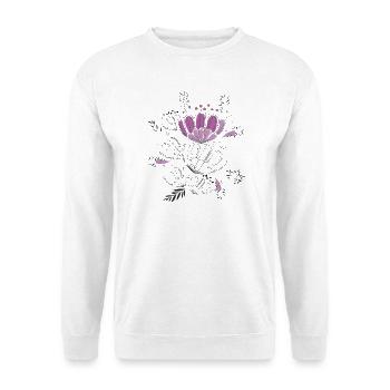 Motif floral - Sweat-shirt Unisexe - blanc - Devant