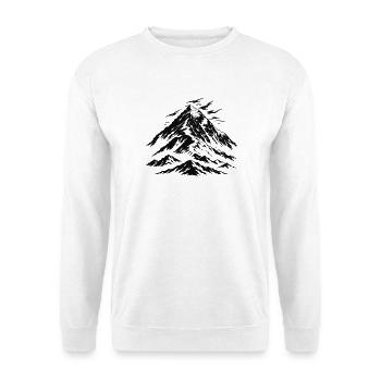 Mount Everest Graphic in Black – Minimalist - Unisex Sweatshirt - white - Front